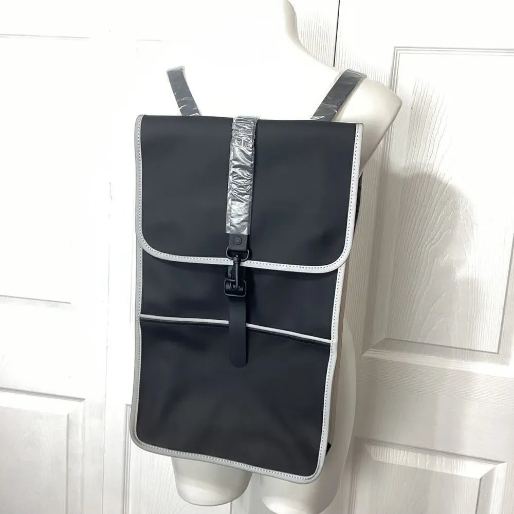 Rains Brand Black Reflective Waterproof Backpack Bag New